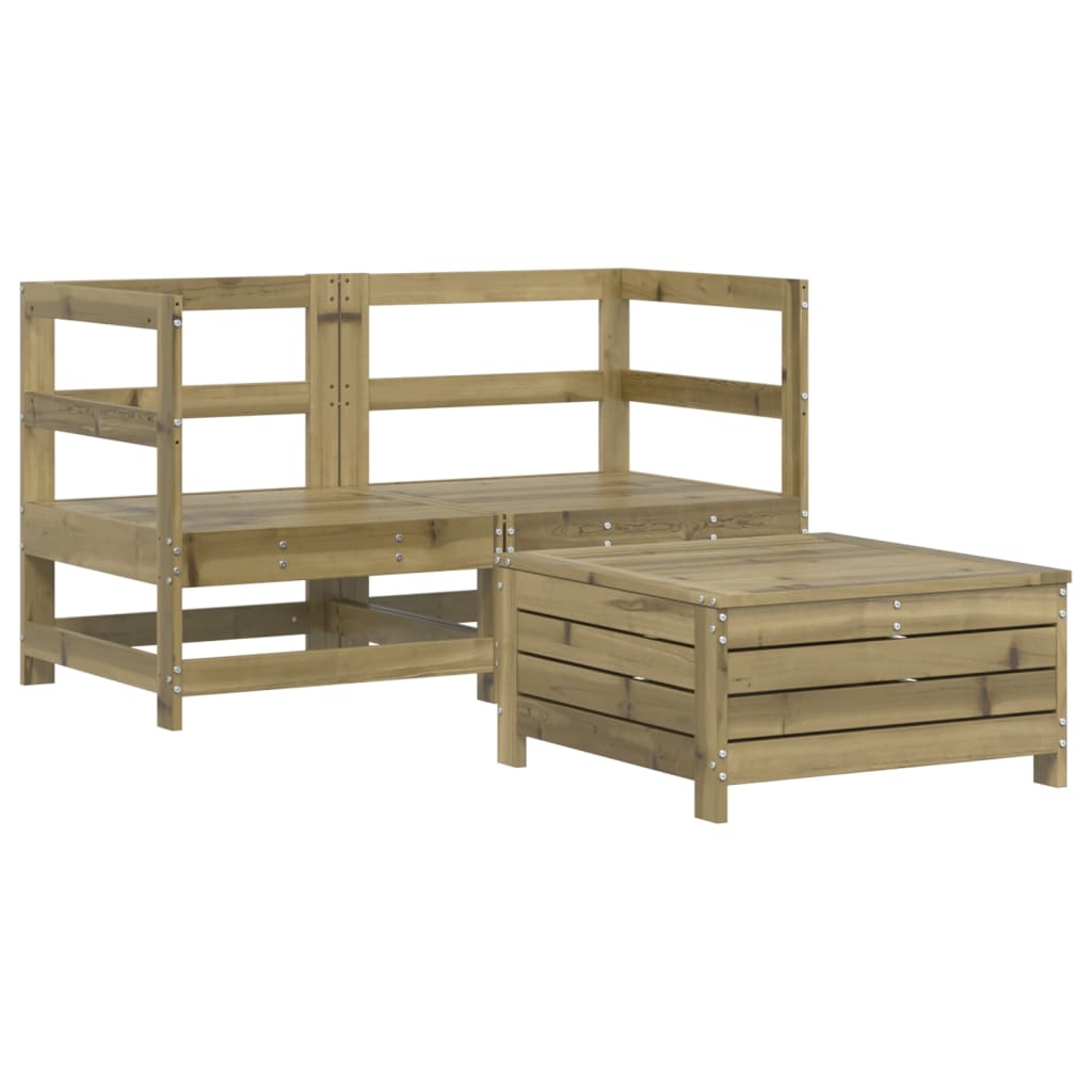 Salon de jardin 3 pcs bois de pin imprégné