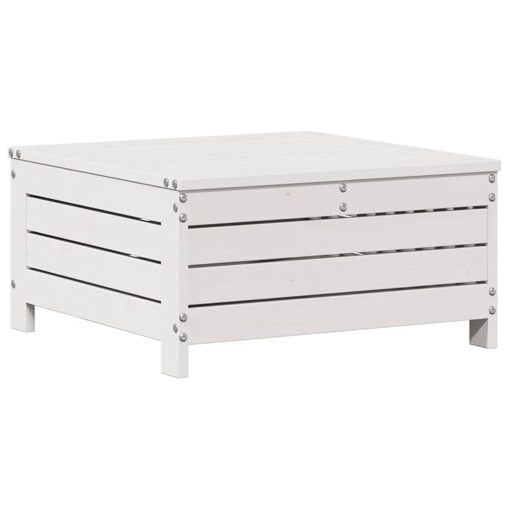 Salon de jardin 3 pcs avec coussins blanc bois de pin massif