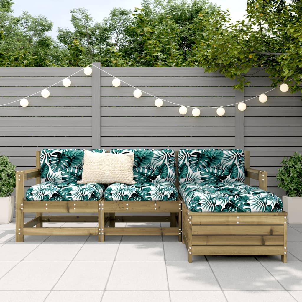 Salon de jardin 4 pcs bois de pin imprégné