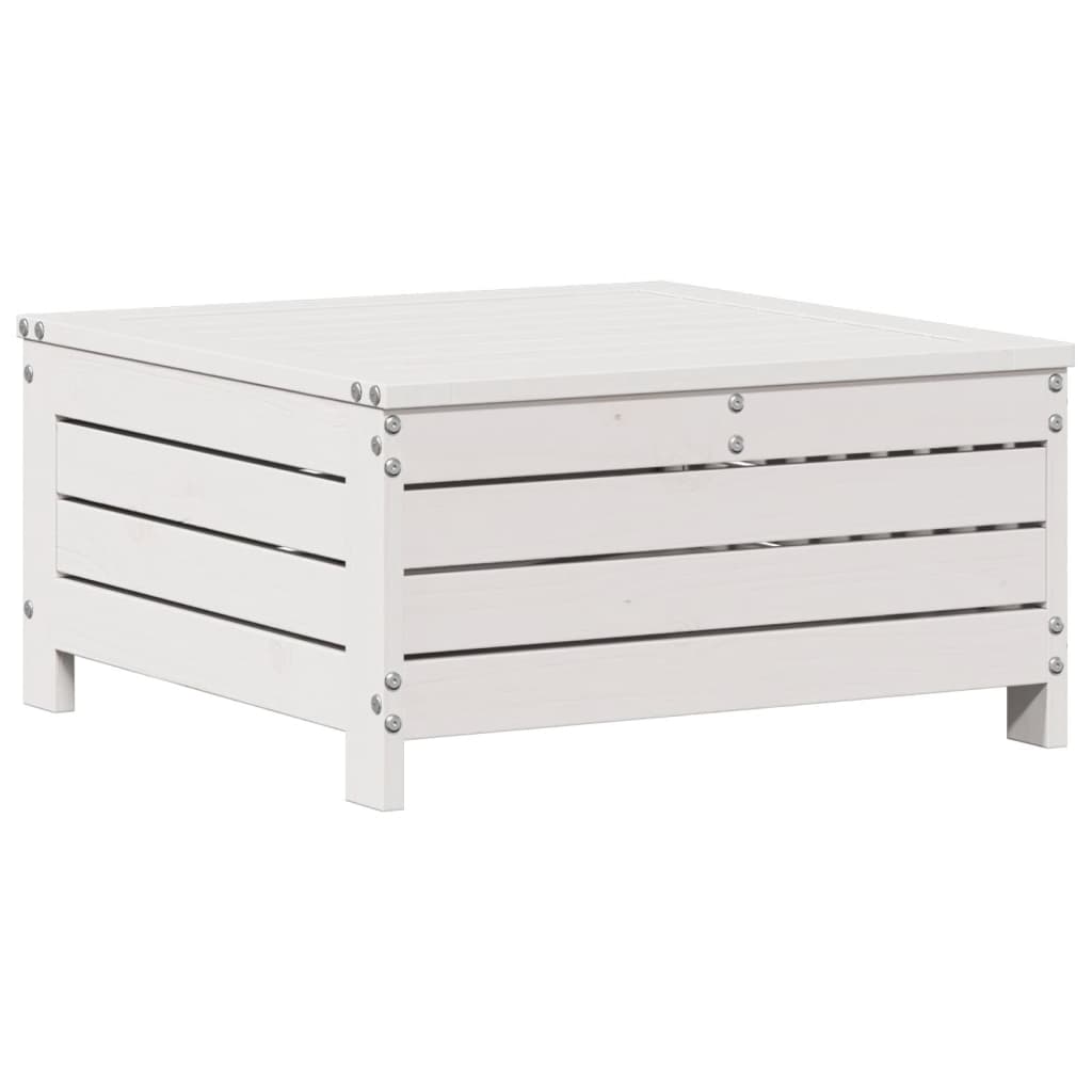 Salon de jardin 5 pcs avec coussins blanc bois massif de pin
