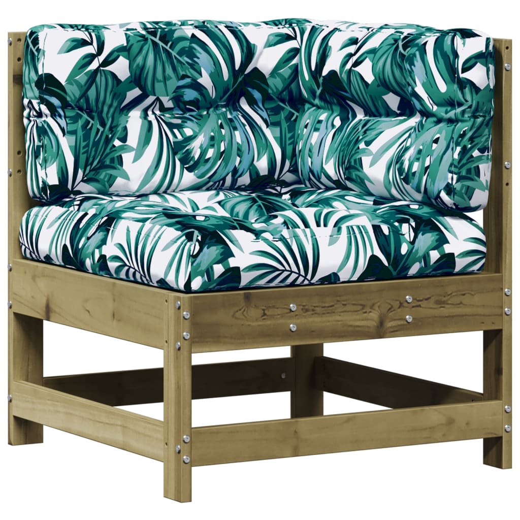 Salon de jardin 5 pcs avec coussins bois de pin imprégné