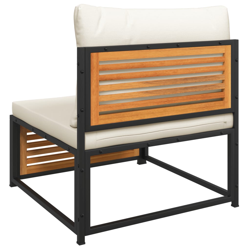 Salon de jardin avec coussins 4 pcs bois d'acacia massif