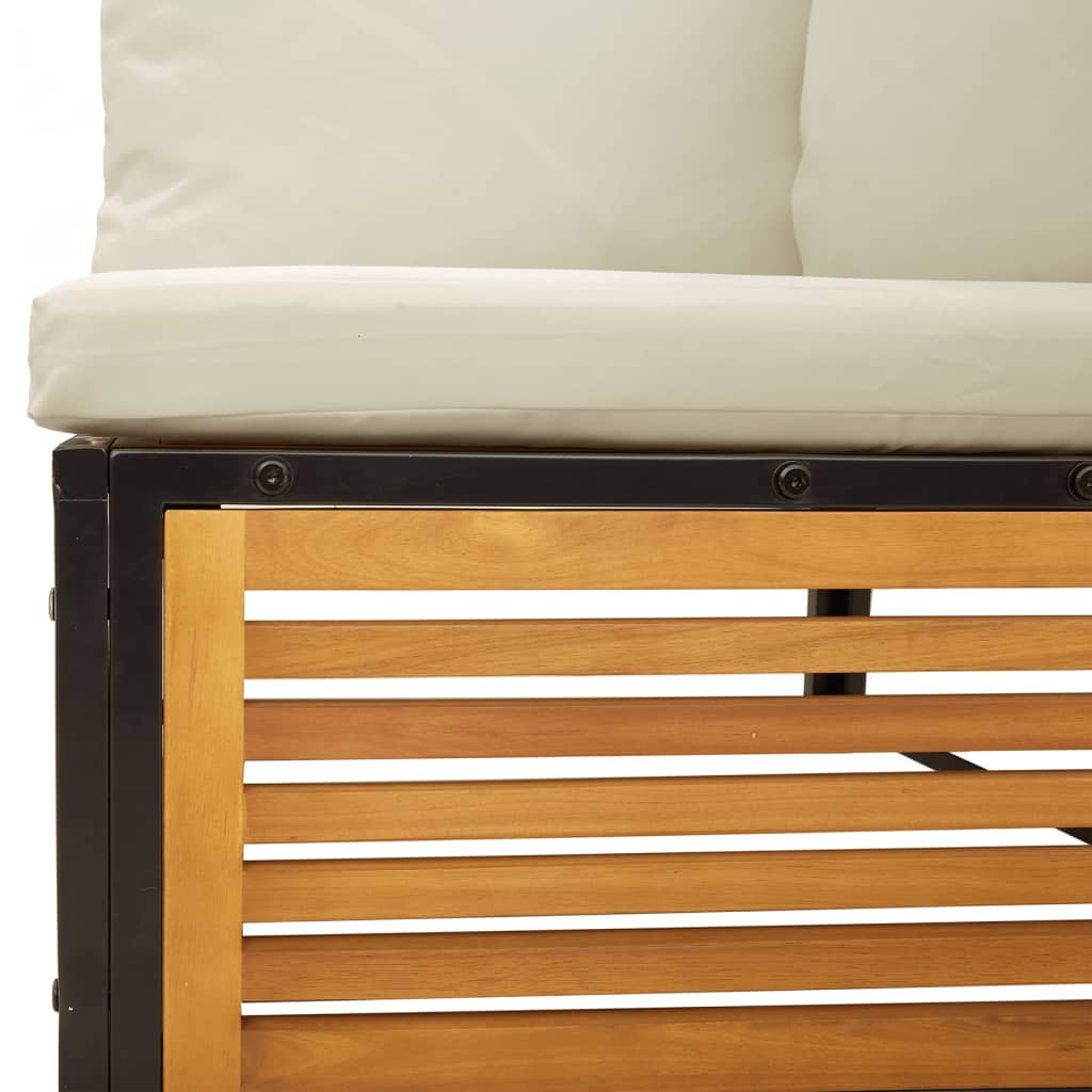 Salon de jardin avec coussins 4 pcs bois d'acacia massif