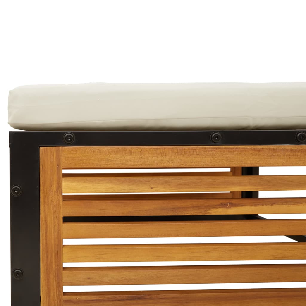 Salon de jardin avec coussins 3 pcs bois massif d'acacia