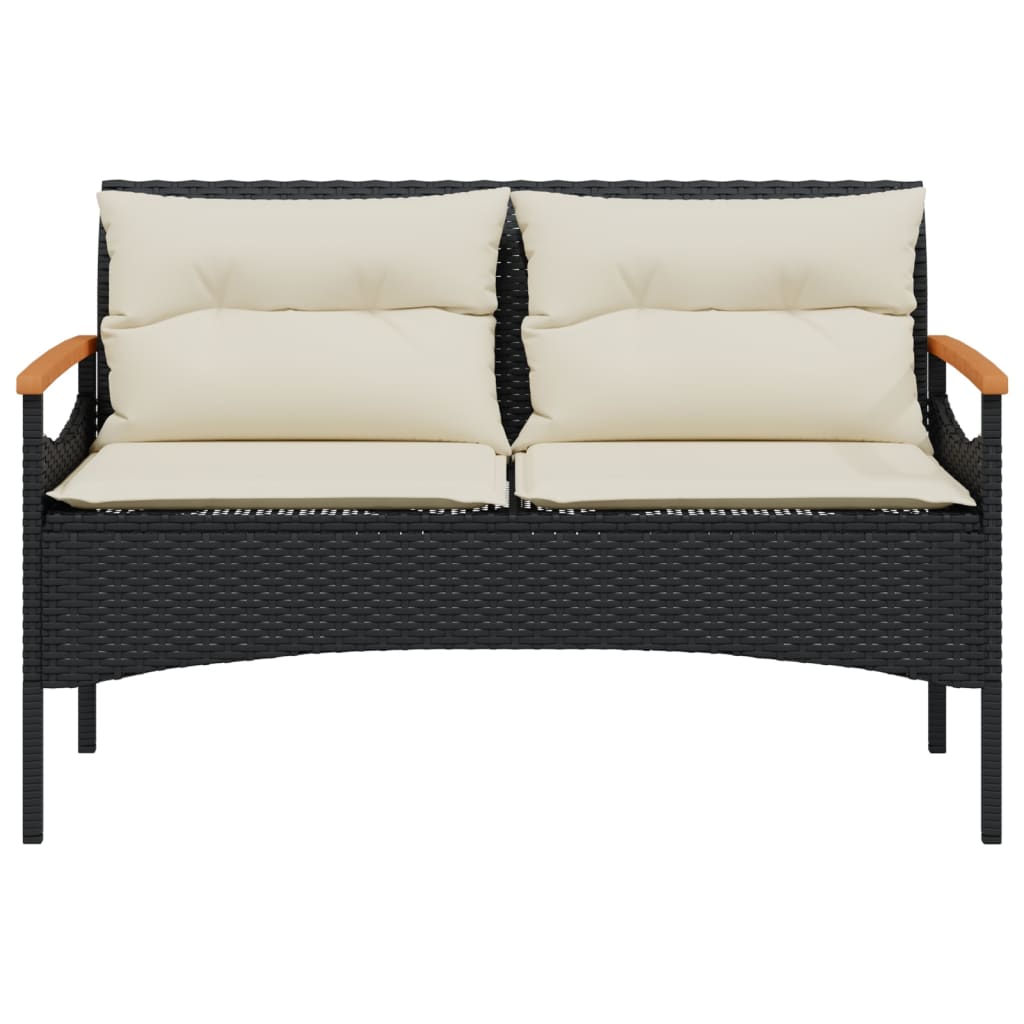 Salon de jardin 4 pcs avec coussins noir résine tressée - XIOS