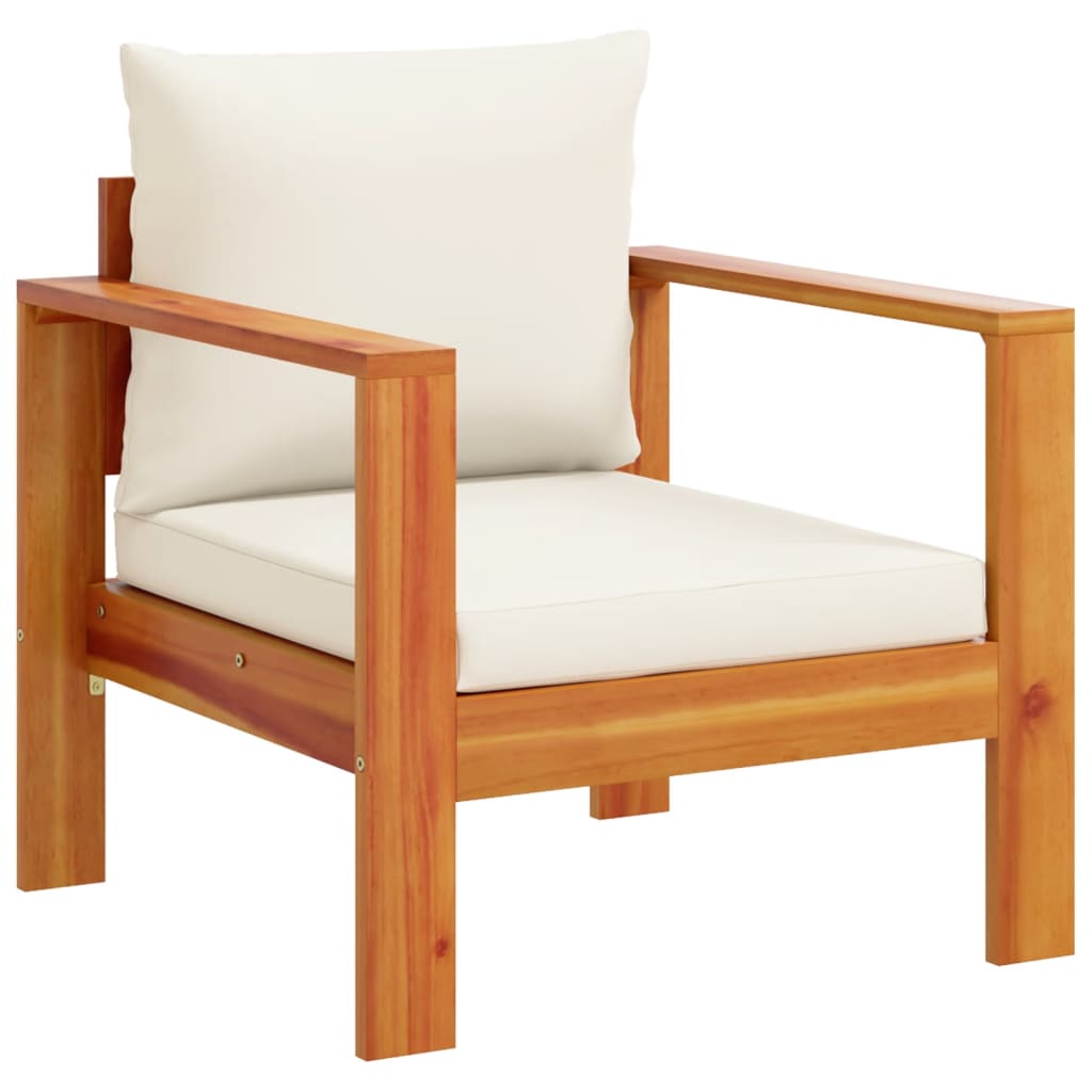 Salon de jardin avec coussins 3 pcs bois massif d'acacia