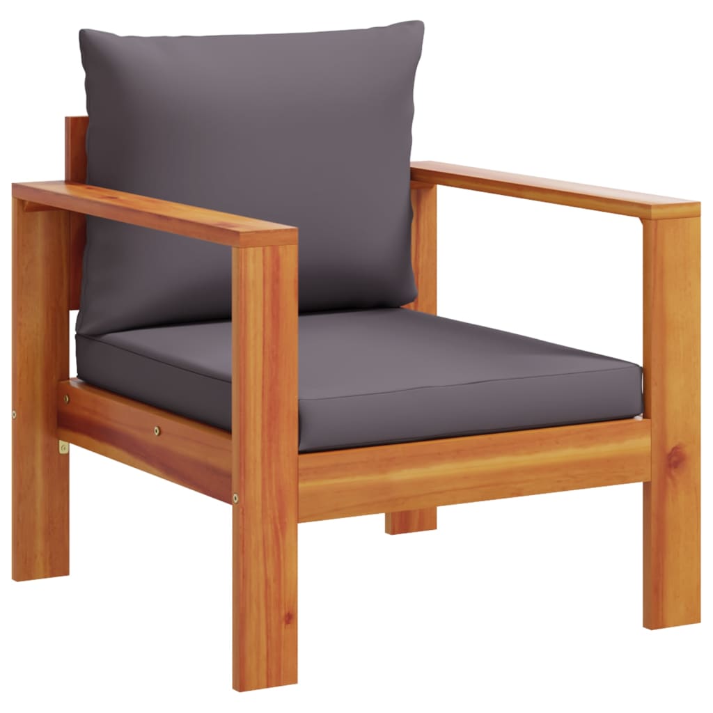 Salon de jardin avec coussins 5 pcs Bois d'acacia solide