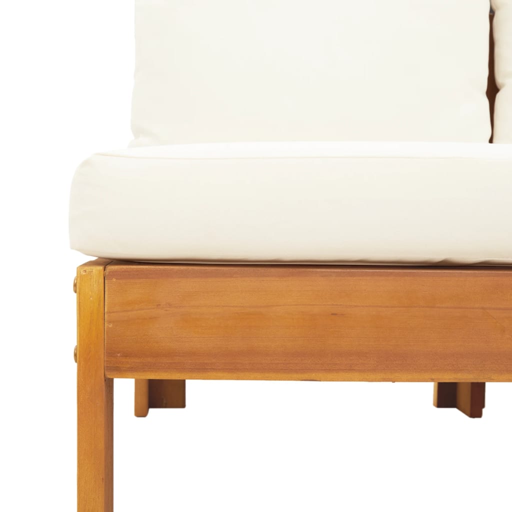 Salon de jardin avec coussins 5 pcs Bois d'acacia solide