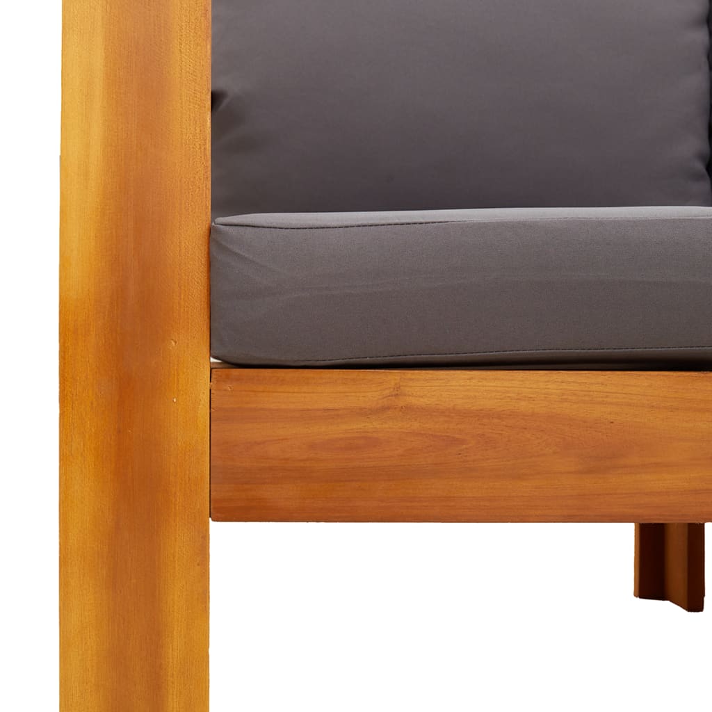 Salon de jardin avec coussins 4 pcs bois d'acacia massif