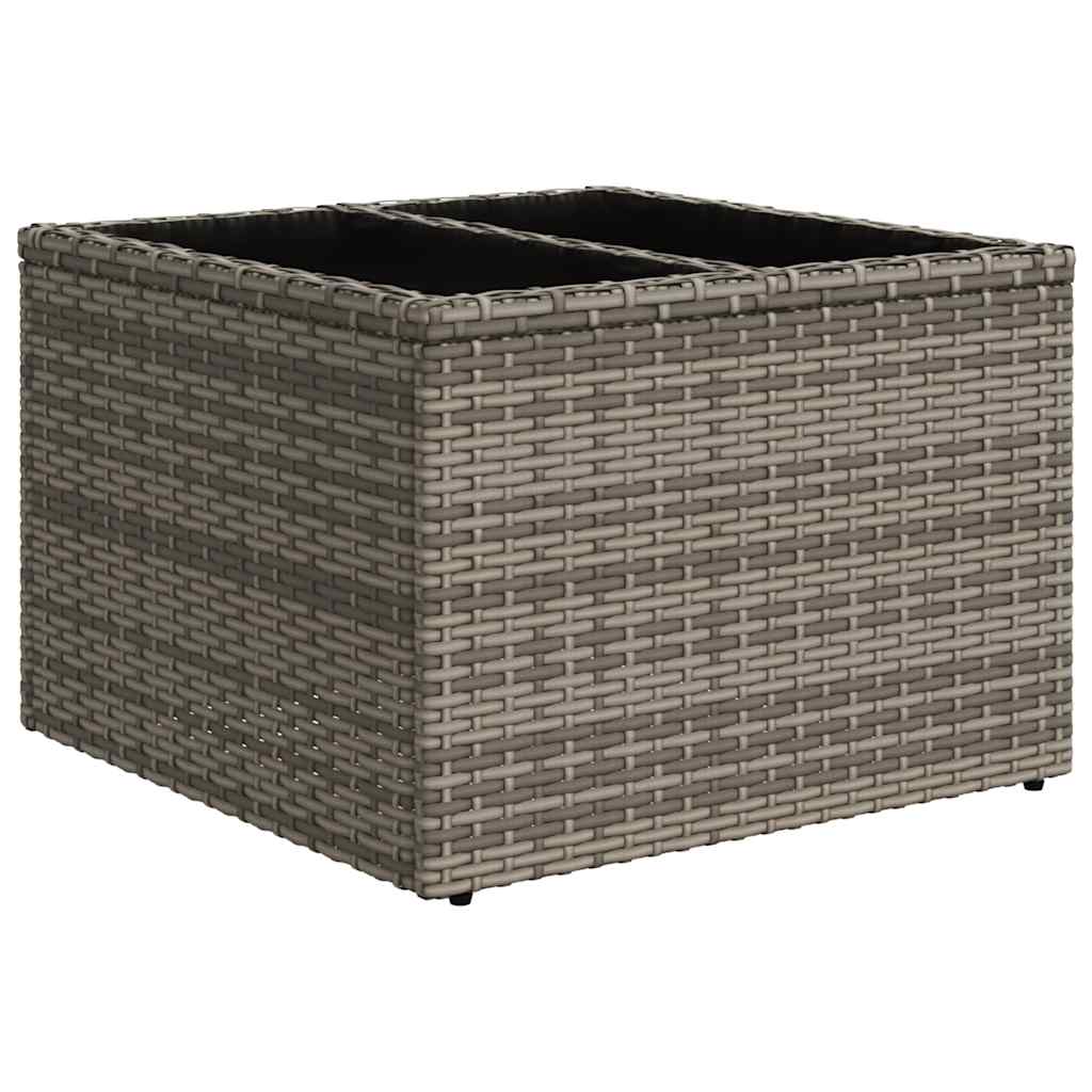 Ensemble de canapé de jardin 7 pcs avec coussins gris résine tressée