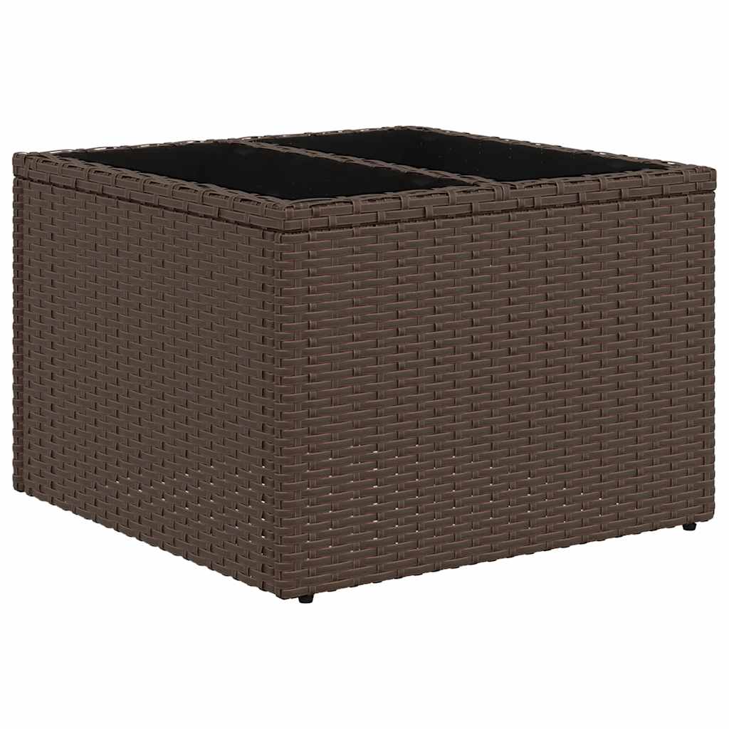 Ensemble de canapé de jardin 8 pcs avec coussins marron résine tressée