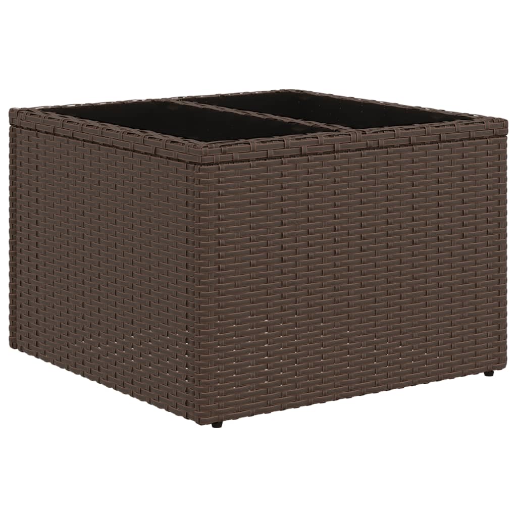 Ensemble de canapé de jardin 11 pcs avec coussins marron résine tressée