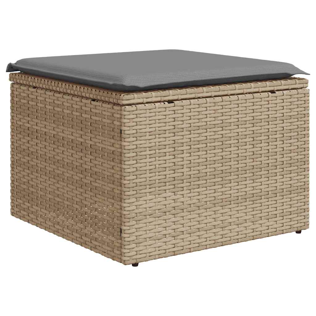 Salon de jardin avec coussins 7 pcs gris clair résine tressée