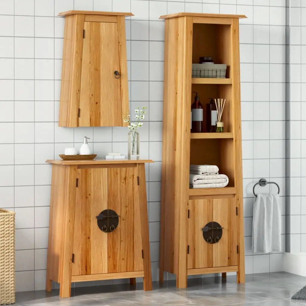 Ensemble de meubles de salle de bain 3 pcs bois de pin massif - XIOS