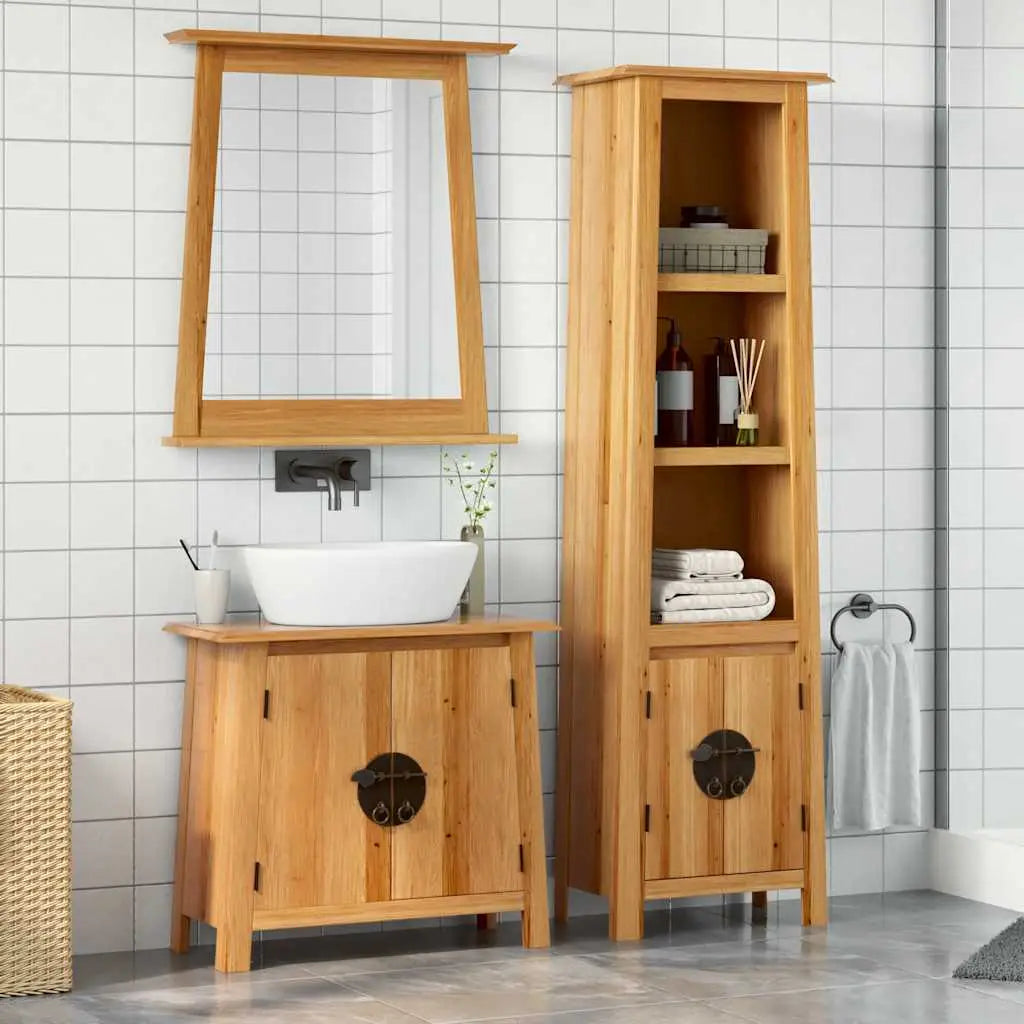 Ensemble de meubles de salle de bain 3 pcs bois de pin massif - XIOS