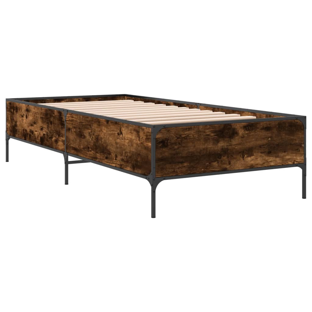 Cadre de lit sans matelas chêne fumé 75x190 cm - XIOS