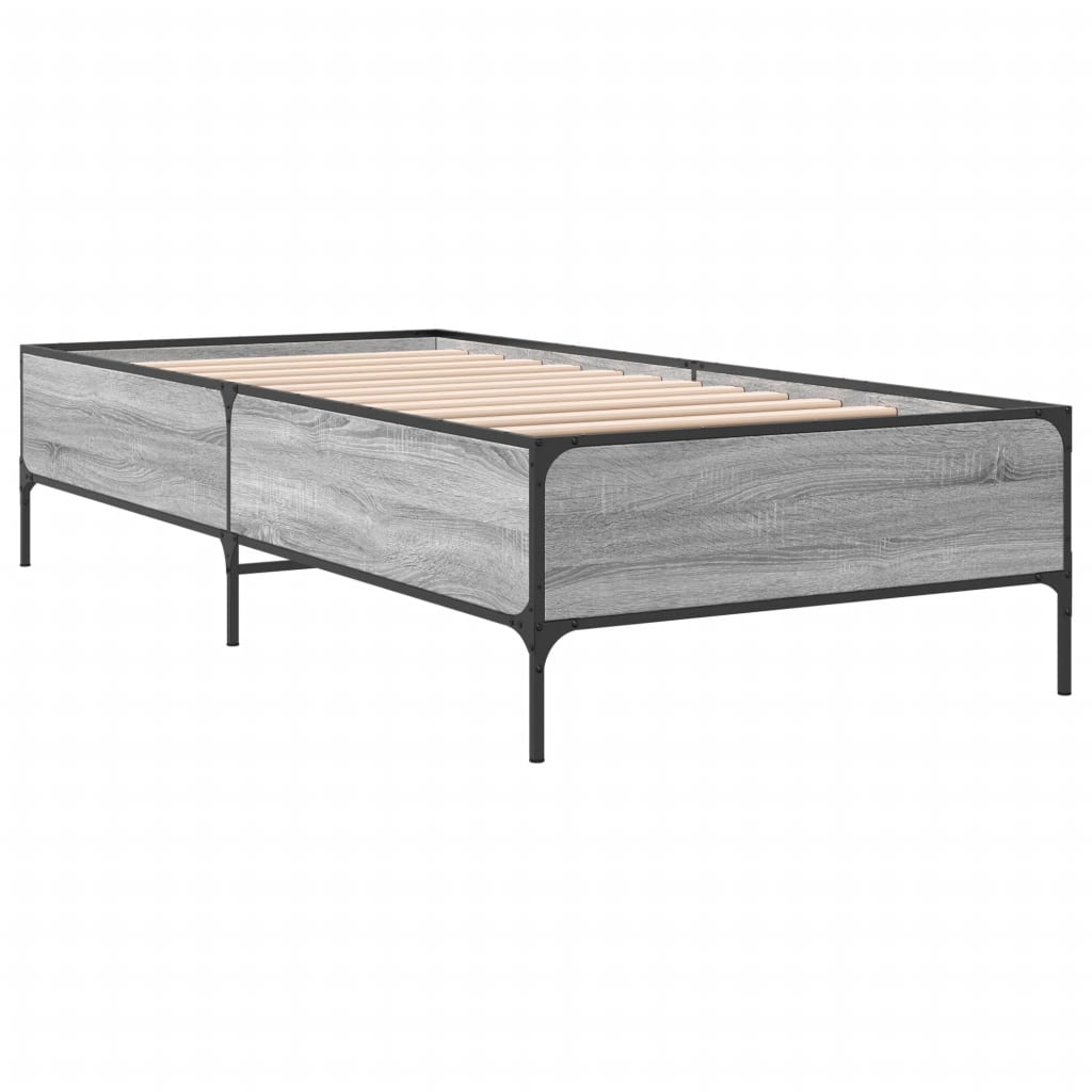 Cadre de lit sans matelas sonoma gris 75x190 cm - XIOS