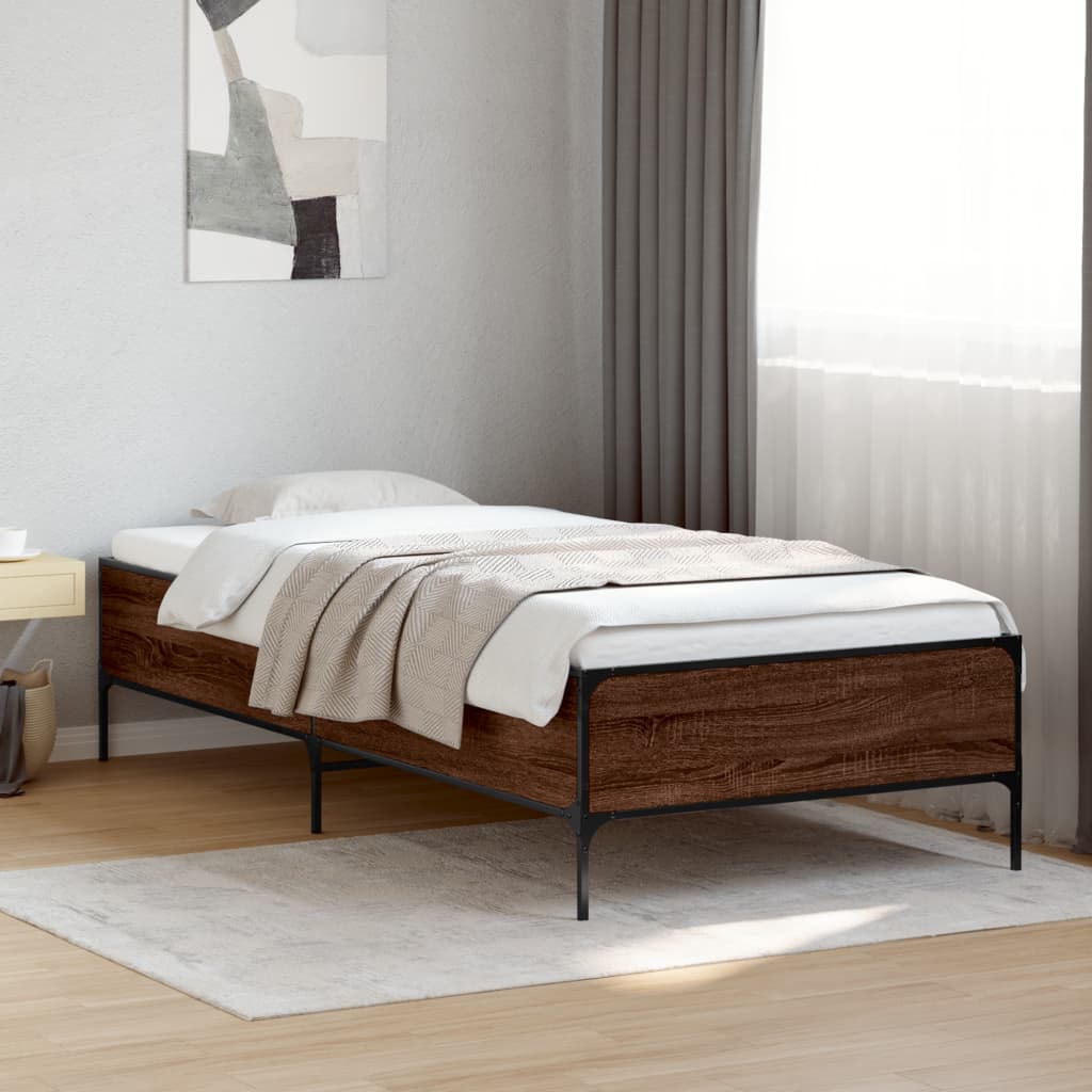 Cadre de lit sans matelas chêne marron 75x190 cm - XIOS