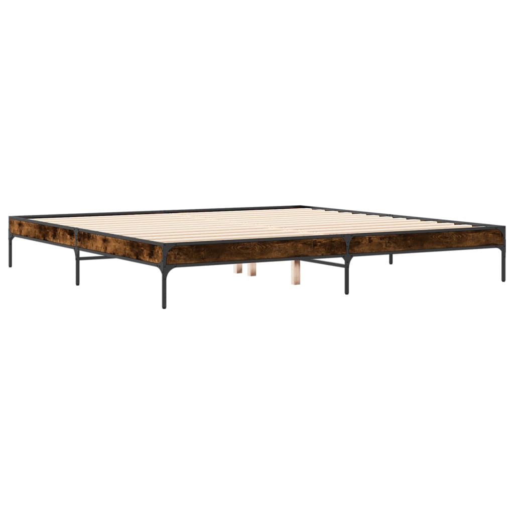 Cadre de lit sans matelas chêne fumé 200x200 cm - XIOS