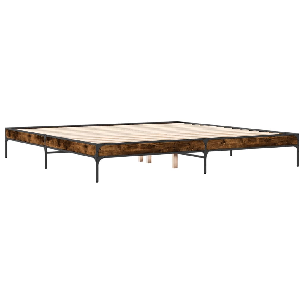 Cadre de lit sans matelas chêne fumé 200x200 cm - XIOS