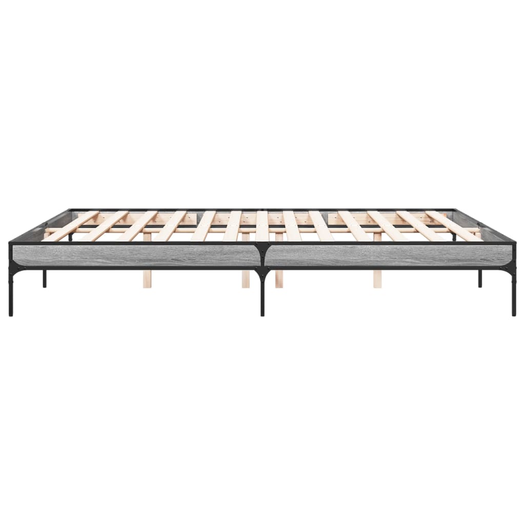 Cadre de lit sans matelas sonoma gris 200x200 cm - XIOS