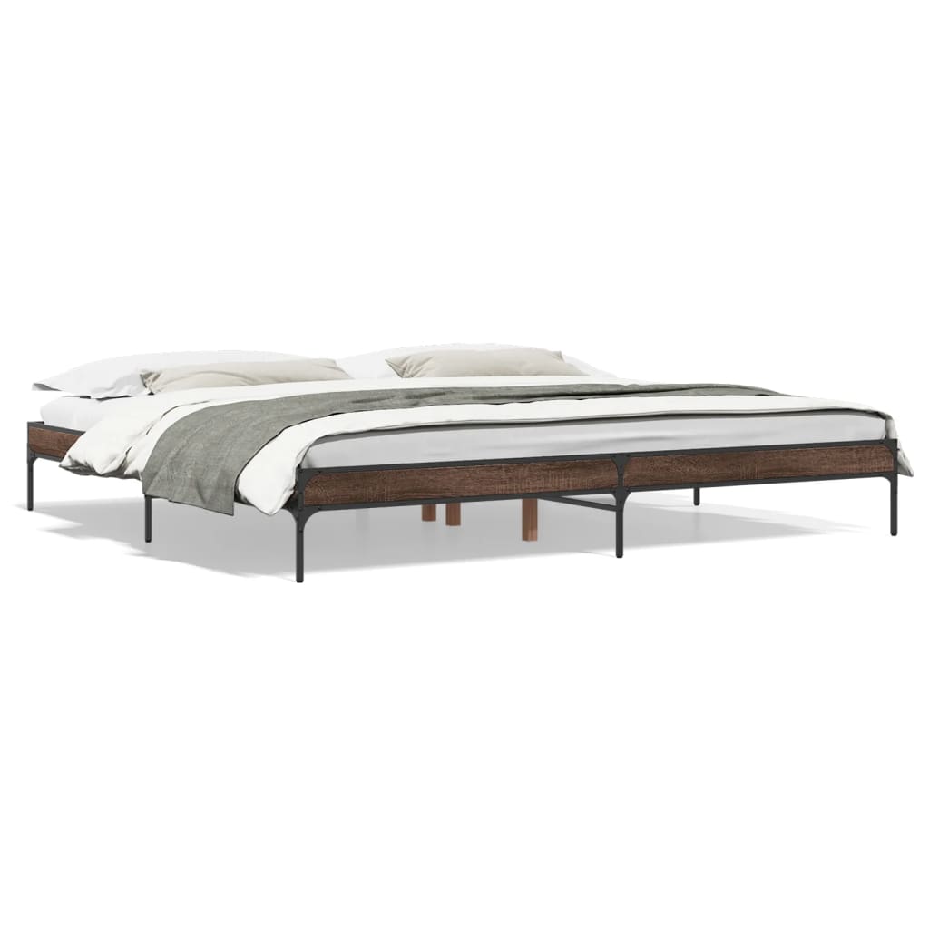 Cadre de lit sans matelas chêne marron 200x200 cm - XIOS