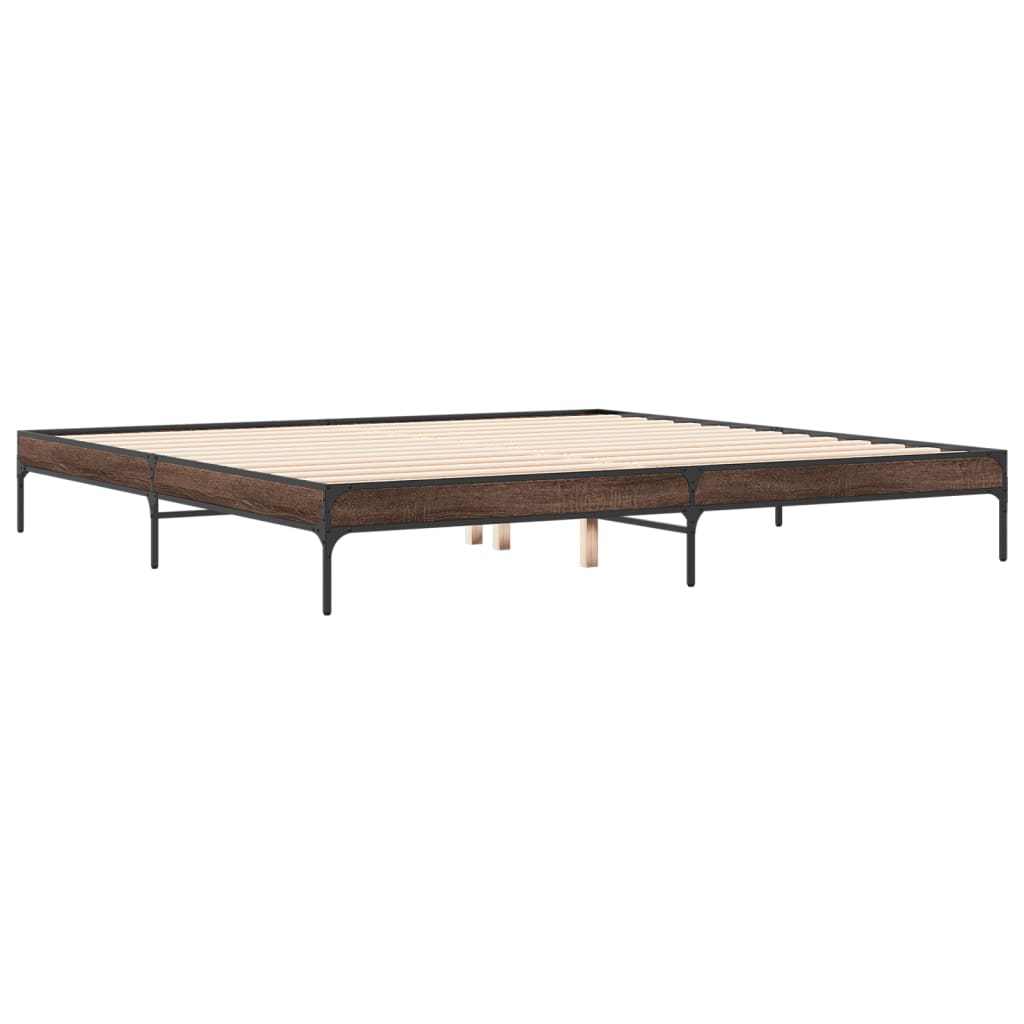 Cadre de lit sans matelas chêne marron 200x200 cm - XIOS