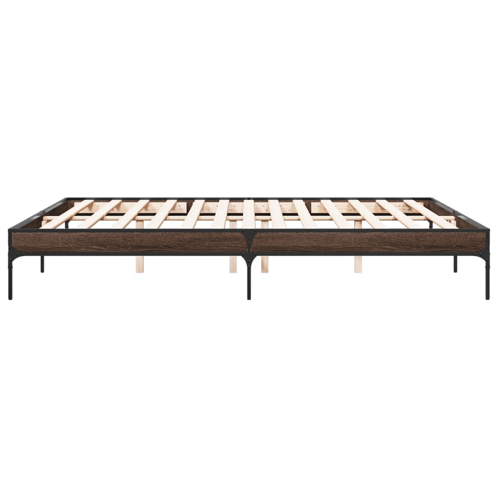 Cadre de lit sans matelas chêne marron 200x200 cm - XIOS