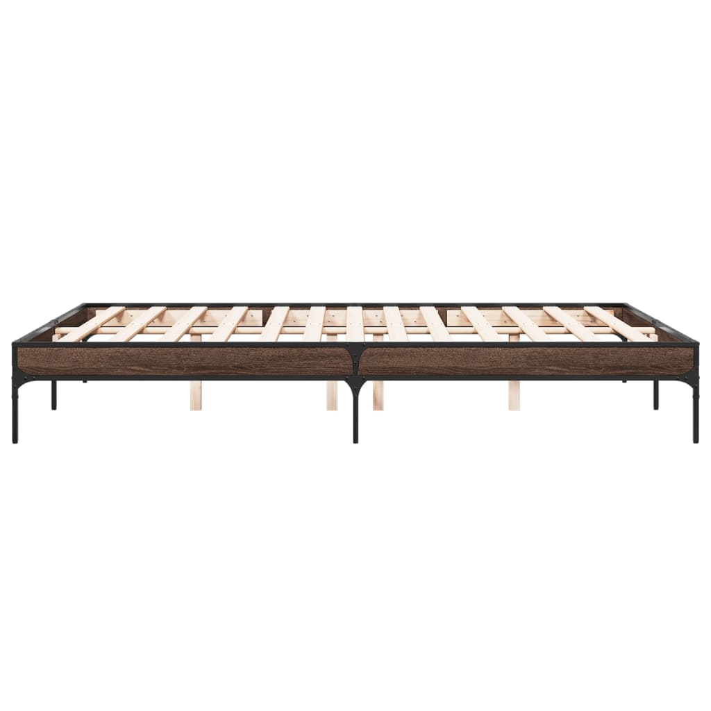 Cadre de lit sans matelas chêne marron 150x200 cm - XIOS