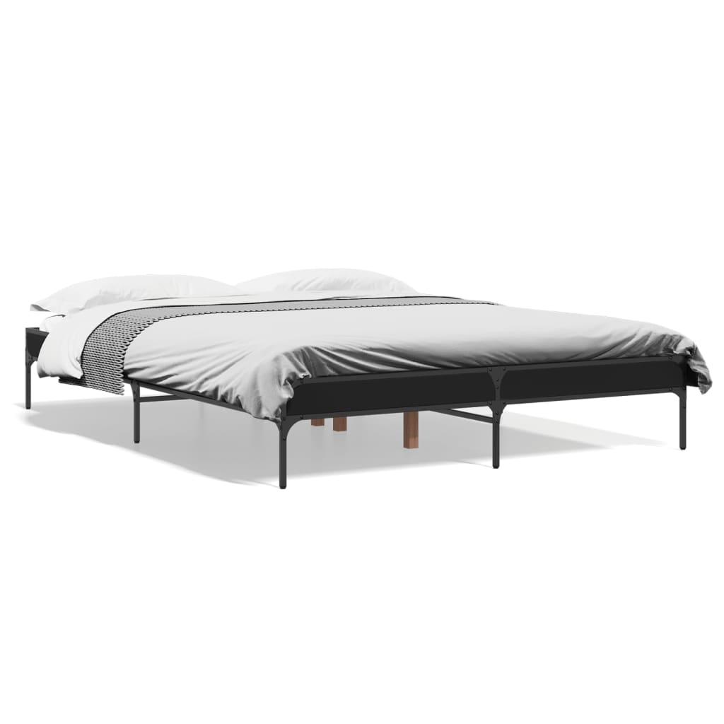 Cadre de lit sans matelas noir 140x200 cm - XIOS