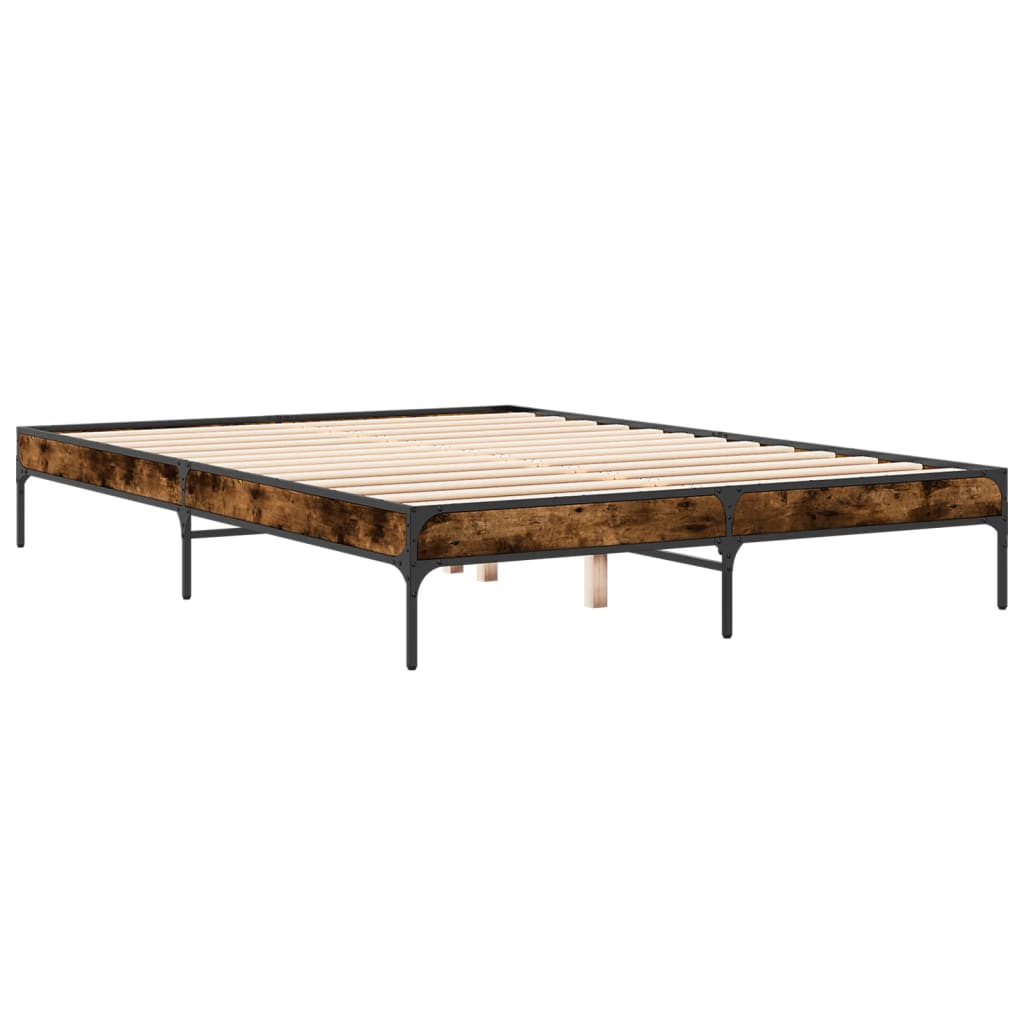 Cadre de lit sans matelas chêne fumé 140x200 cm - XIOS