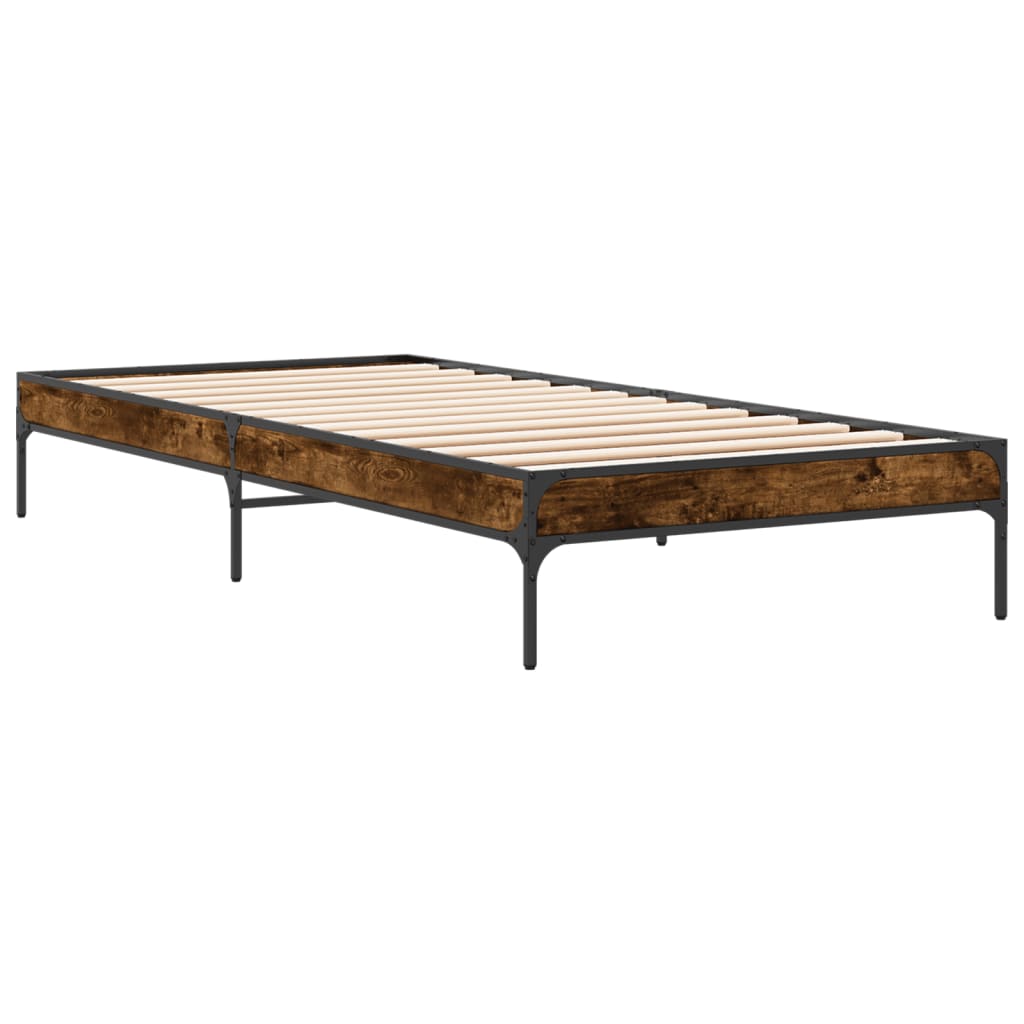 Cadre de lit sans matelas chêne fumé 90x200 cm - XIOS