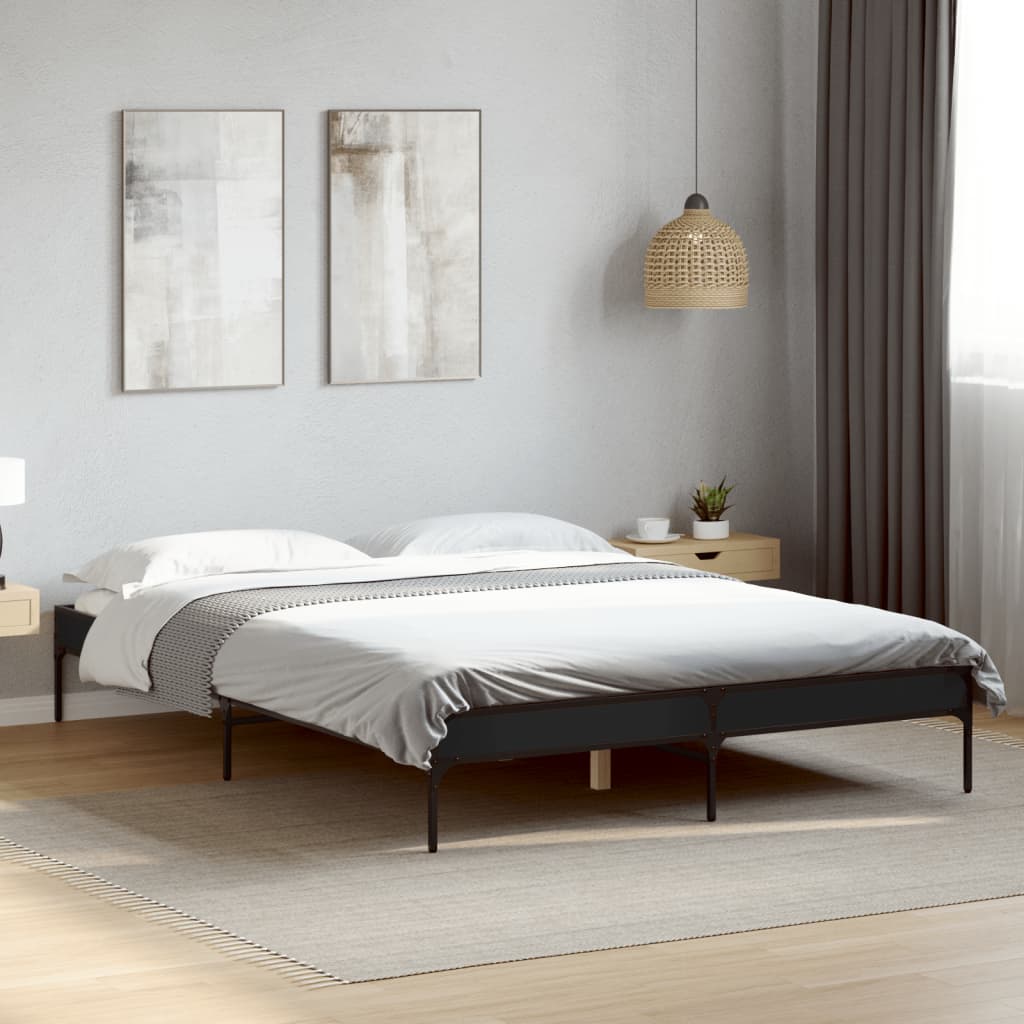 Cadre de lit sans matelas noir 135x190 cm - XIOS
