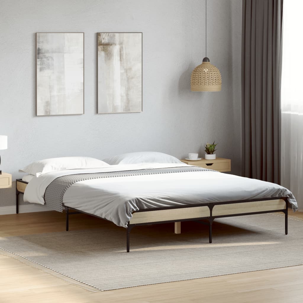 Cadre de lit sans matelas chêne sonoma 135x190 cm - XIOS