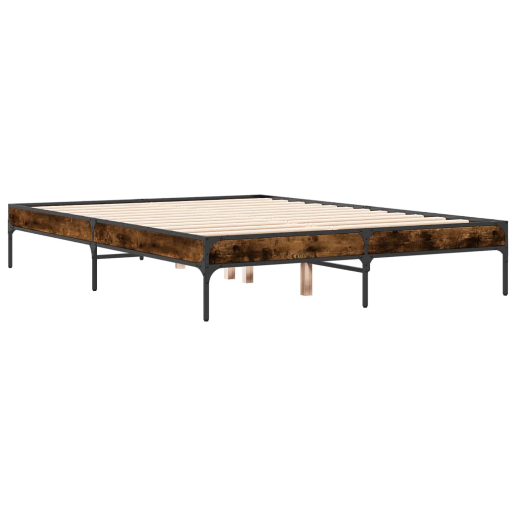 Cadre de lit sans matelas chêne fumé 135x190 cm - XIOS