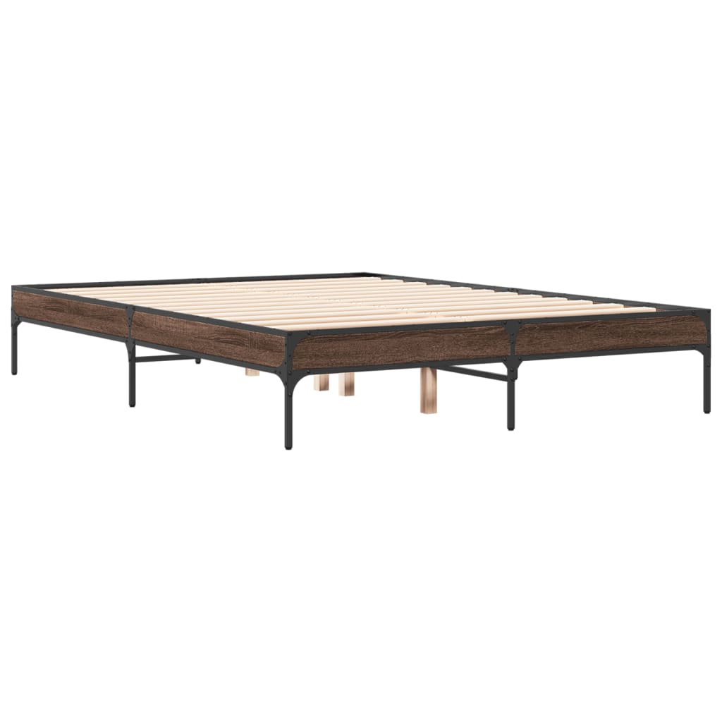 Cadre de lit sans matelas chêne marron 135x190 cm - XIOS