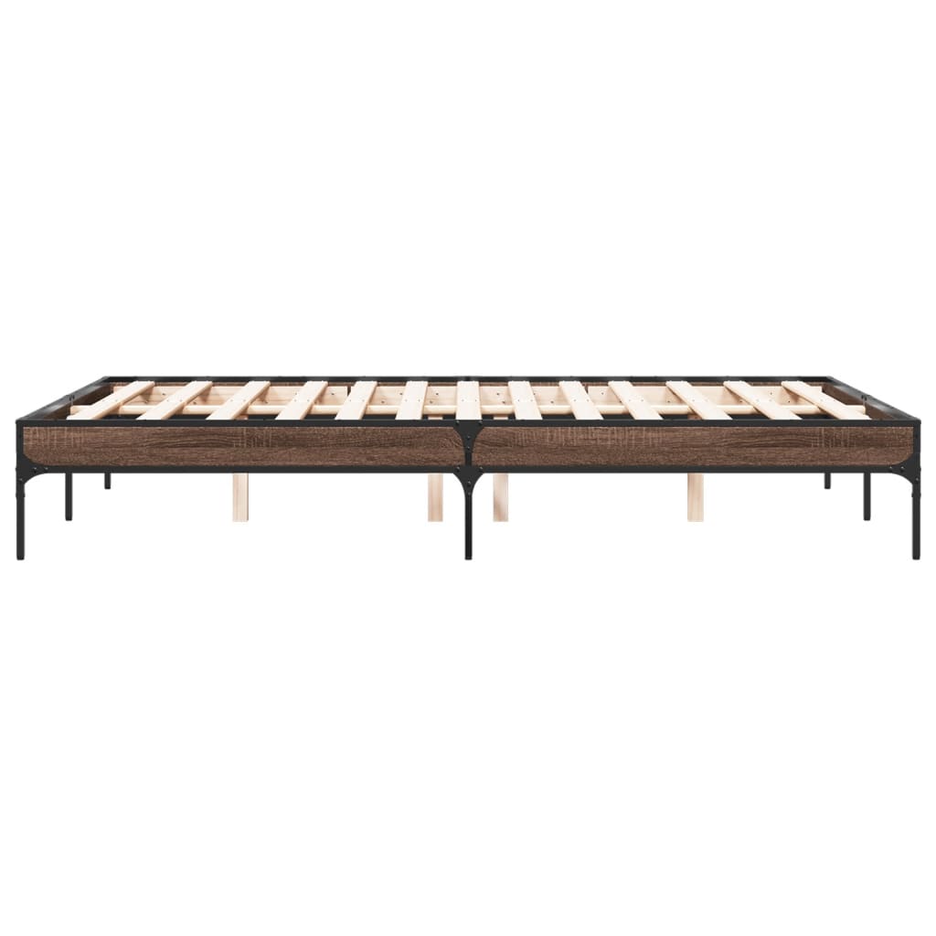 Cadre de lit sans matelas chêne marron 135x190 cm - XIOS