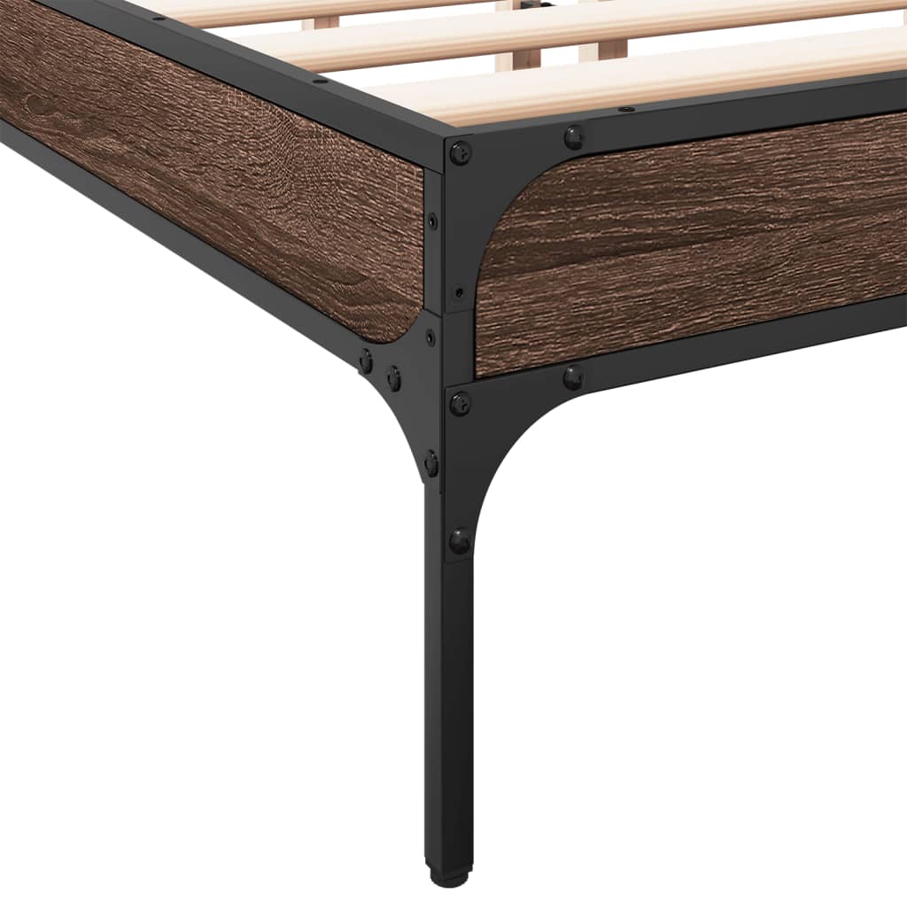 Cadre de lit sans matelas chêne marron 135x190 cm - XIOS