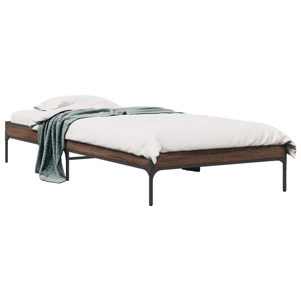 Cadre de lit sans matelas chêne marron 75x190 cm - XIOS