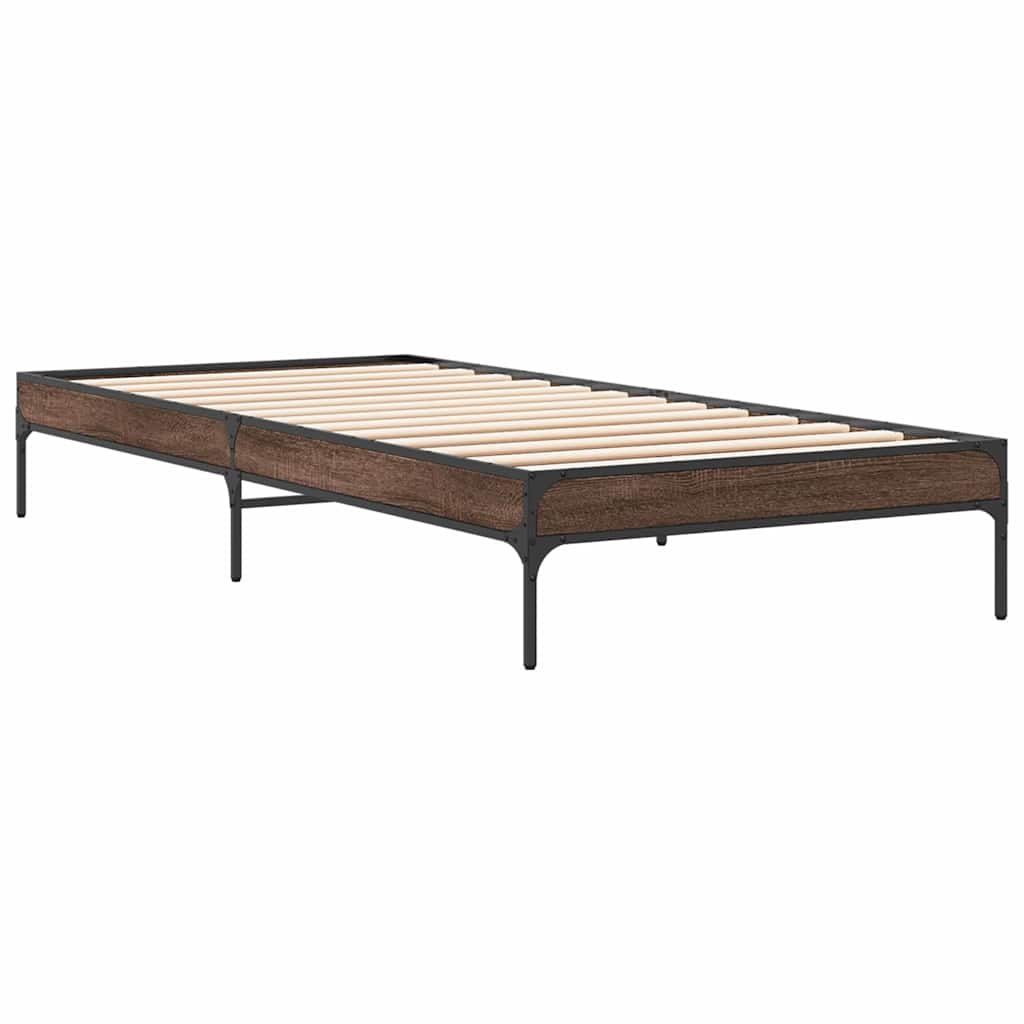 Cadre de lit sans matelas chêne marron 75x190 cm - XIOS