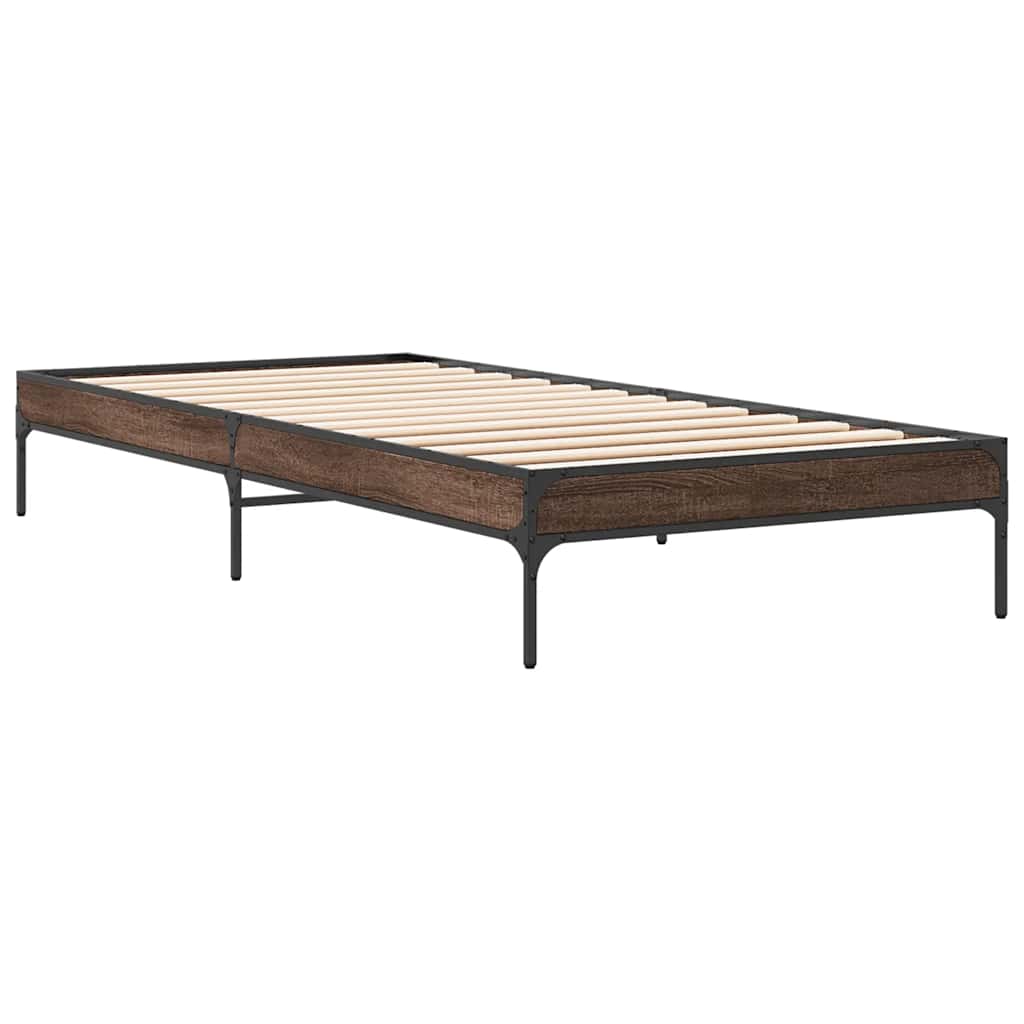 Cadre de lit sans matelas chêne marron 75x190 cm - XIOS