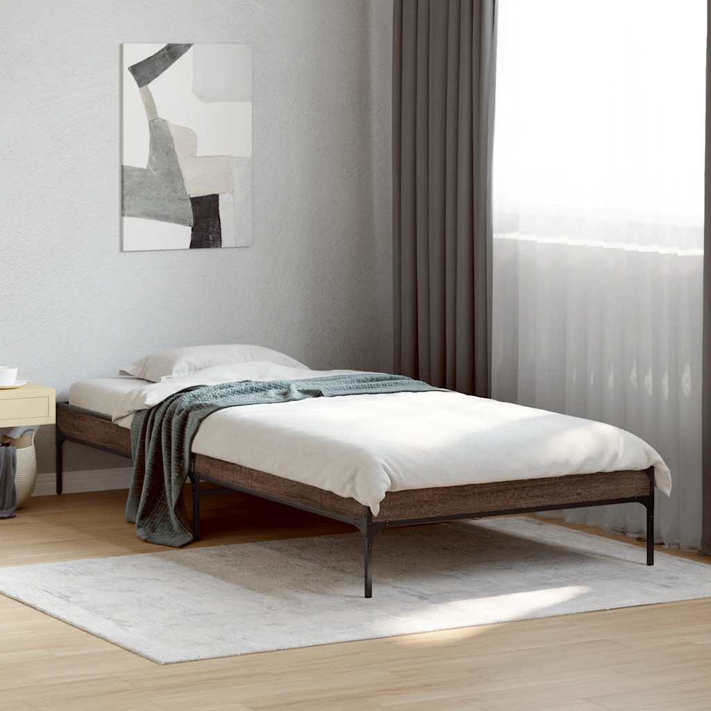 Cadre de lit sans matelas chêne marron 75x190 cm - XIOS