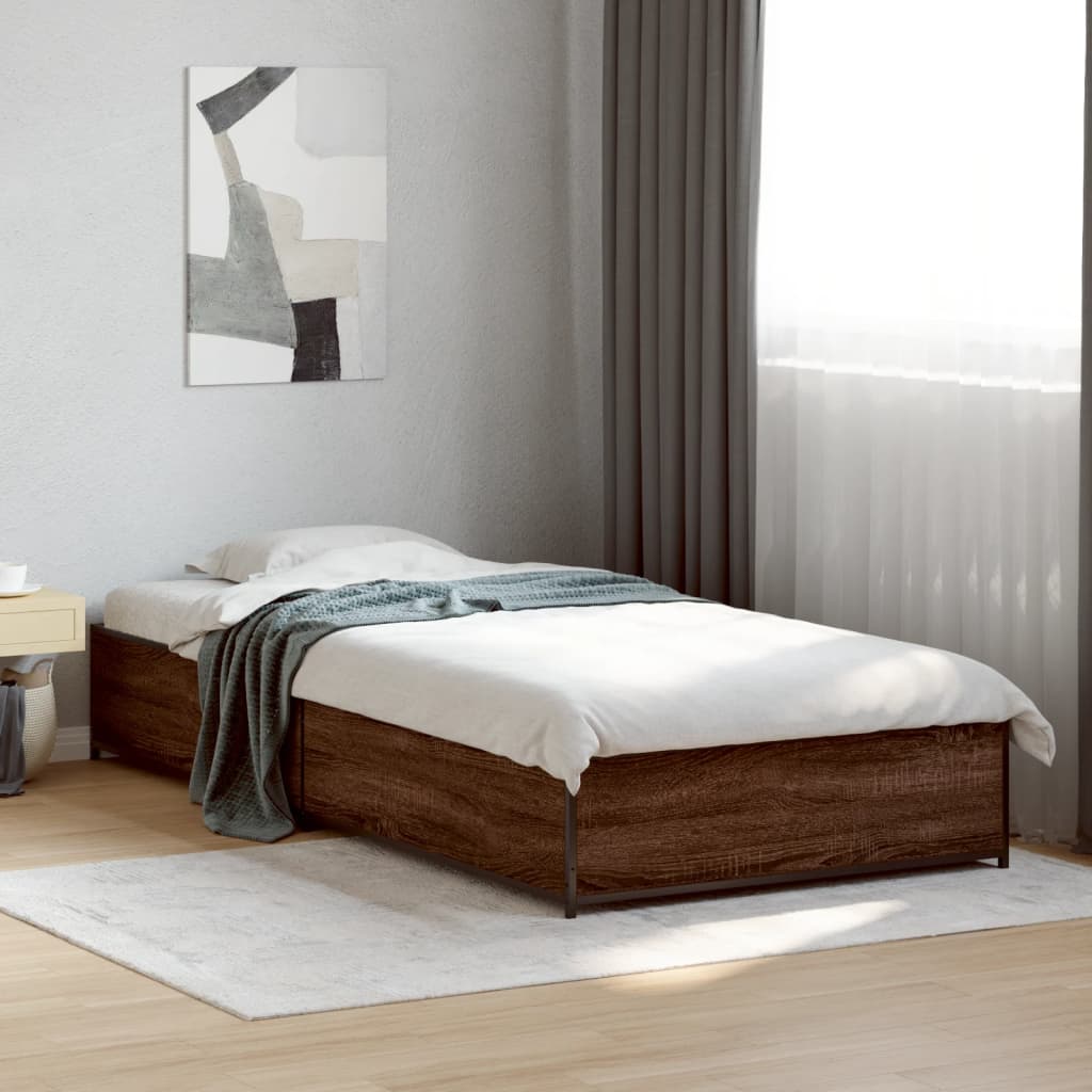 Cadre de lit sans matelas chêne marron 100x200 cm - XIOS