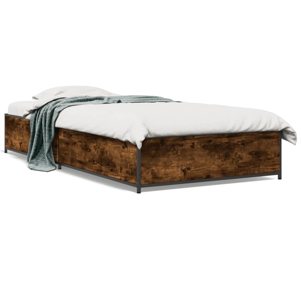 Cadre de lit sans matelas chêne fumé 75x190 cm - XIOS