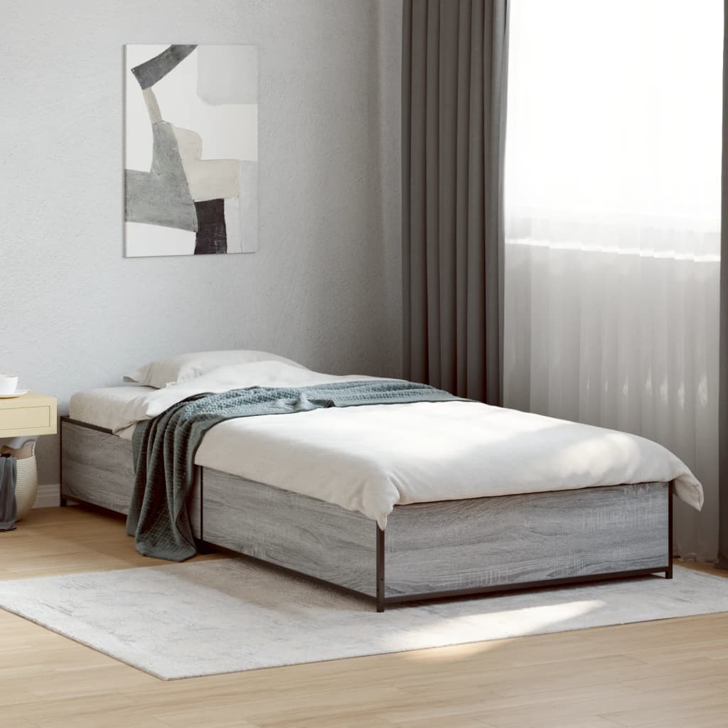 Cadre de lit sans matelas sonoma gris 75x190 cm - XIOS