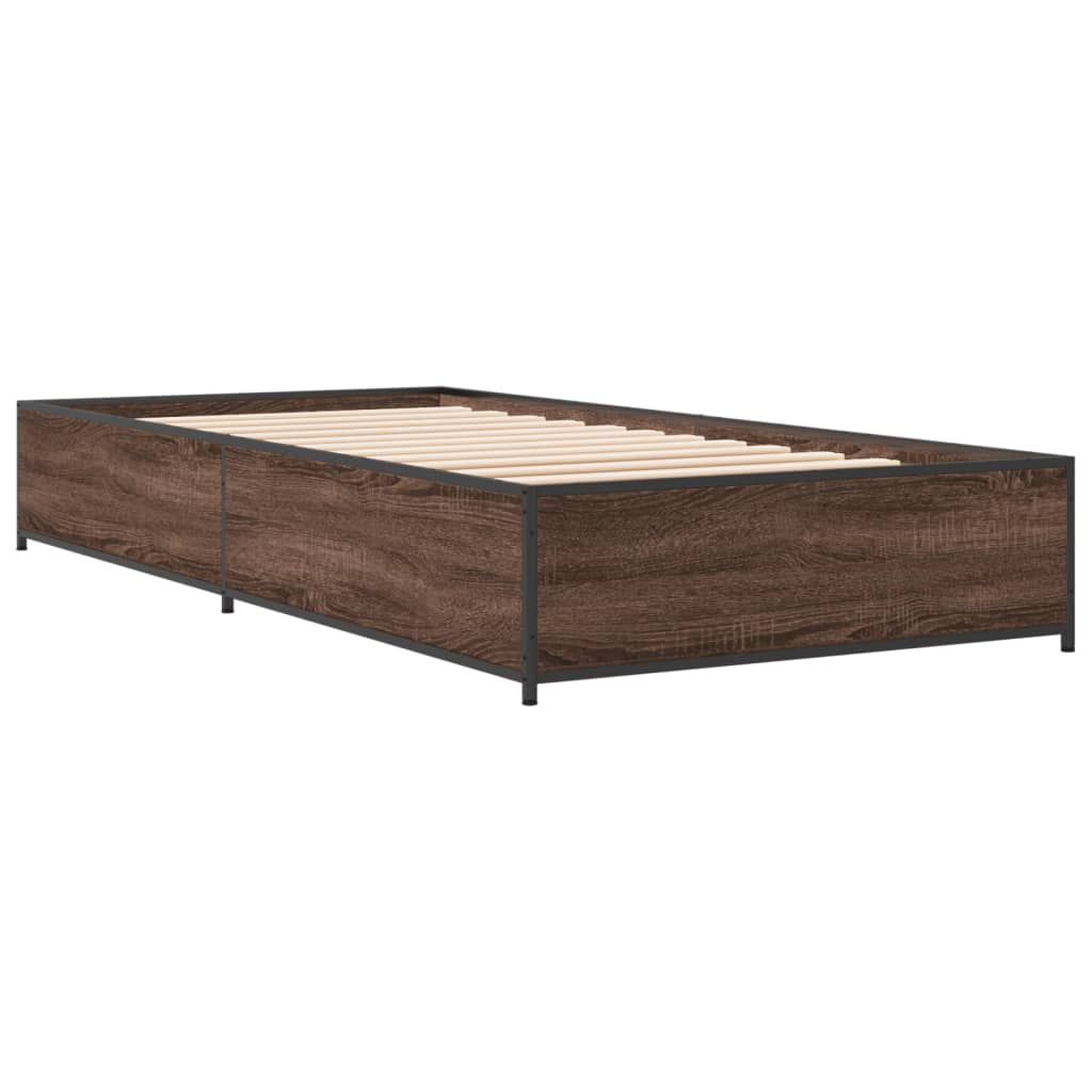 Cadre de lit sans matelas chêne marron 75x190 cm - XIOS
