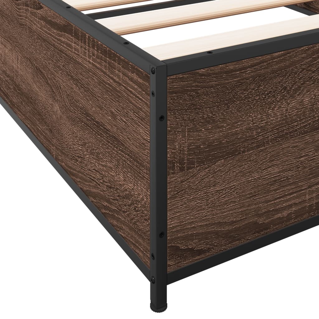 Cadre de lit sans matelas chêne marron 75x190 cm - XIOS