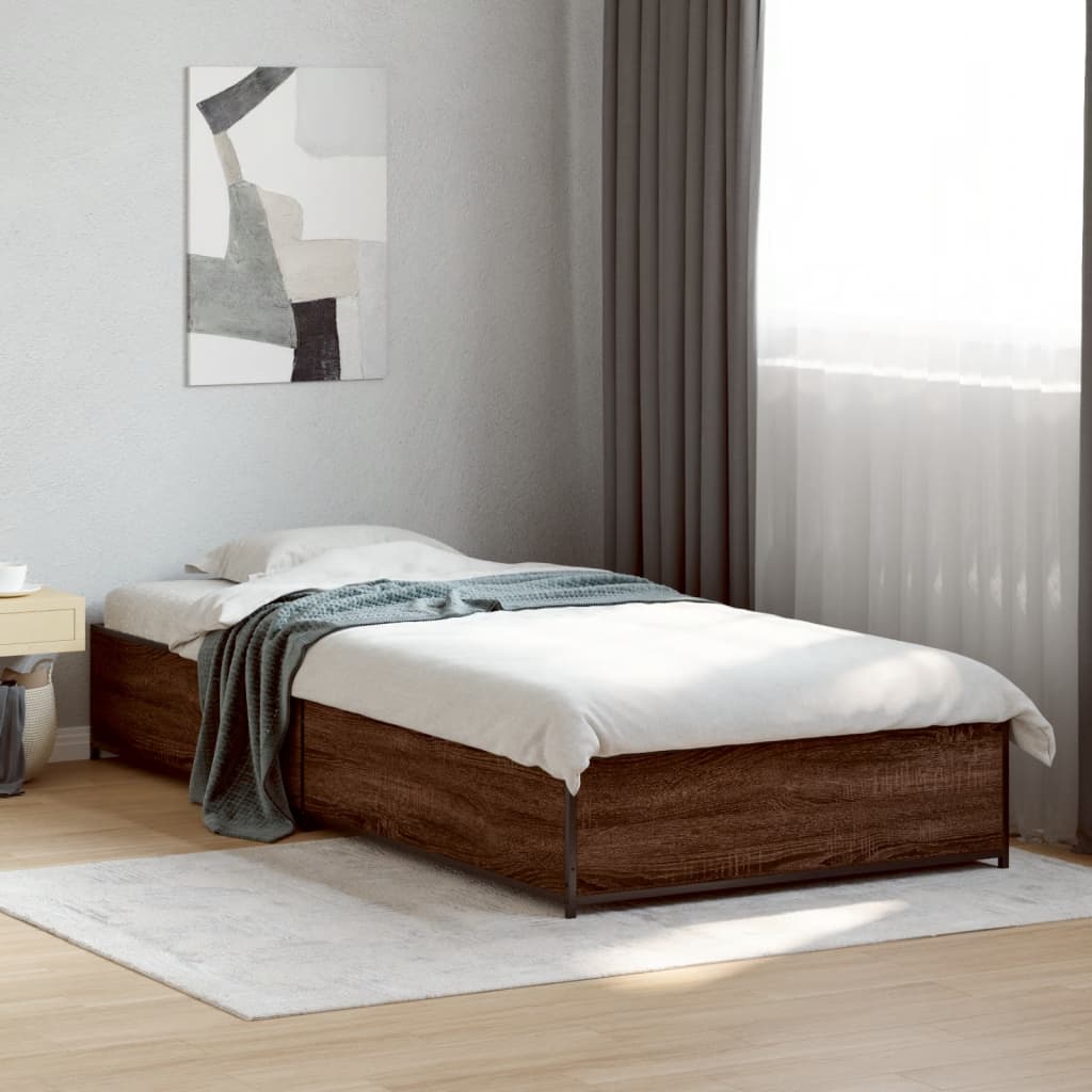 Cadre de lit sans matelas chêne marron 75x190 cm - XIOS