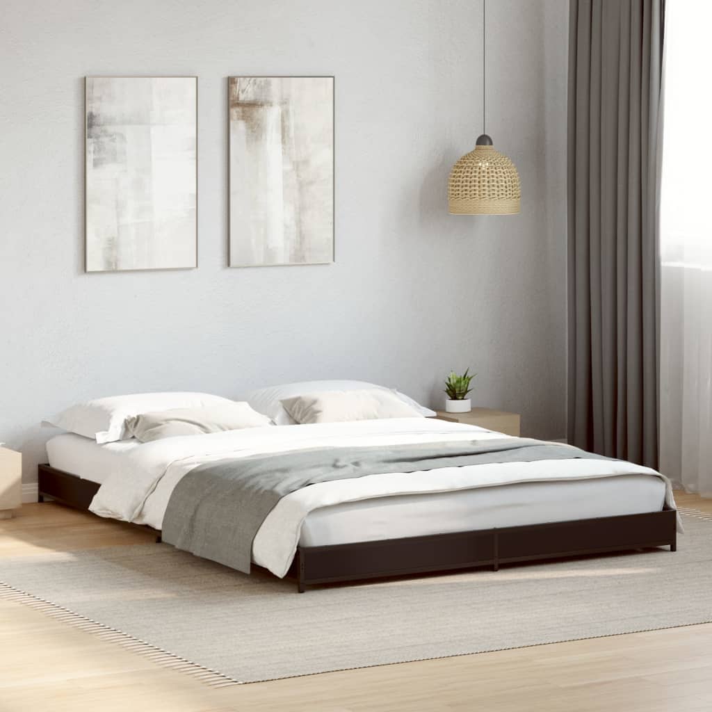 Cadre de lit sans matelas noir 135x190 cm - XIOS