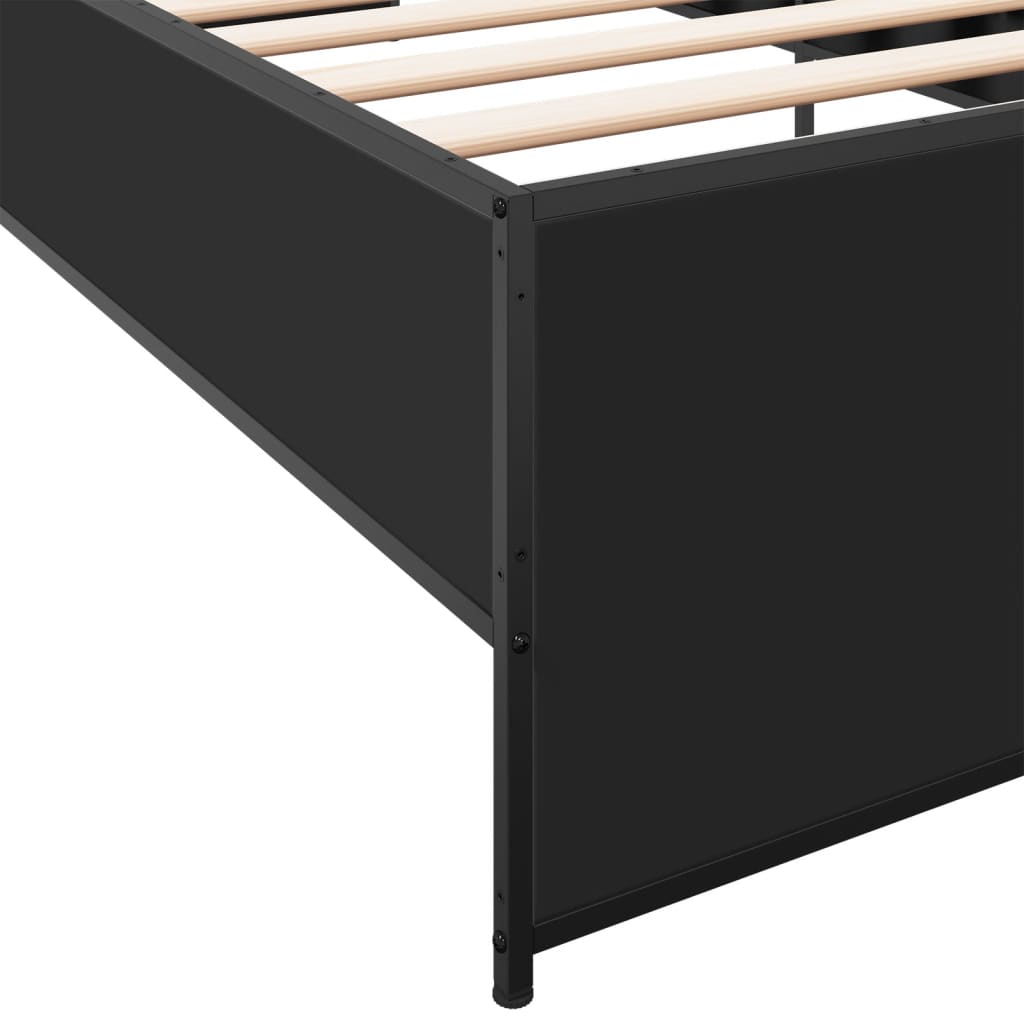 Cadre de lit sans matelas noir 100x200 cm - XIOS